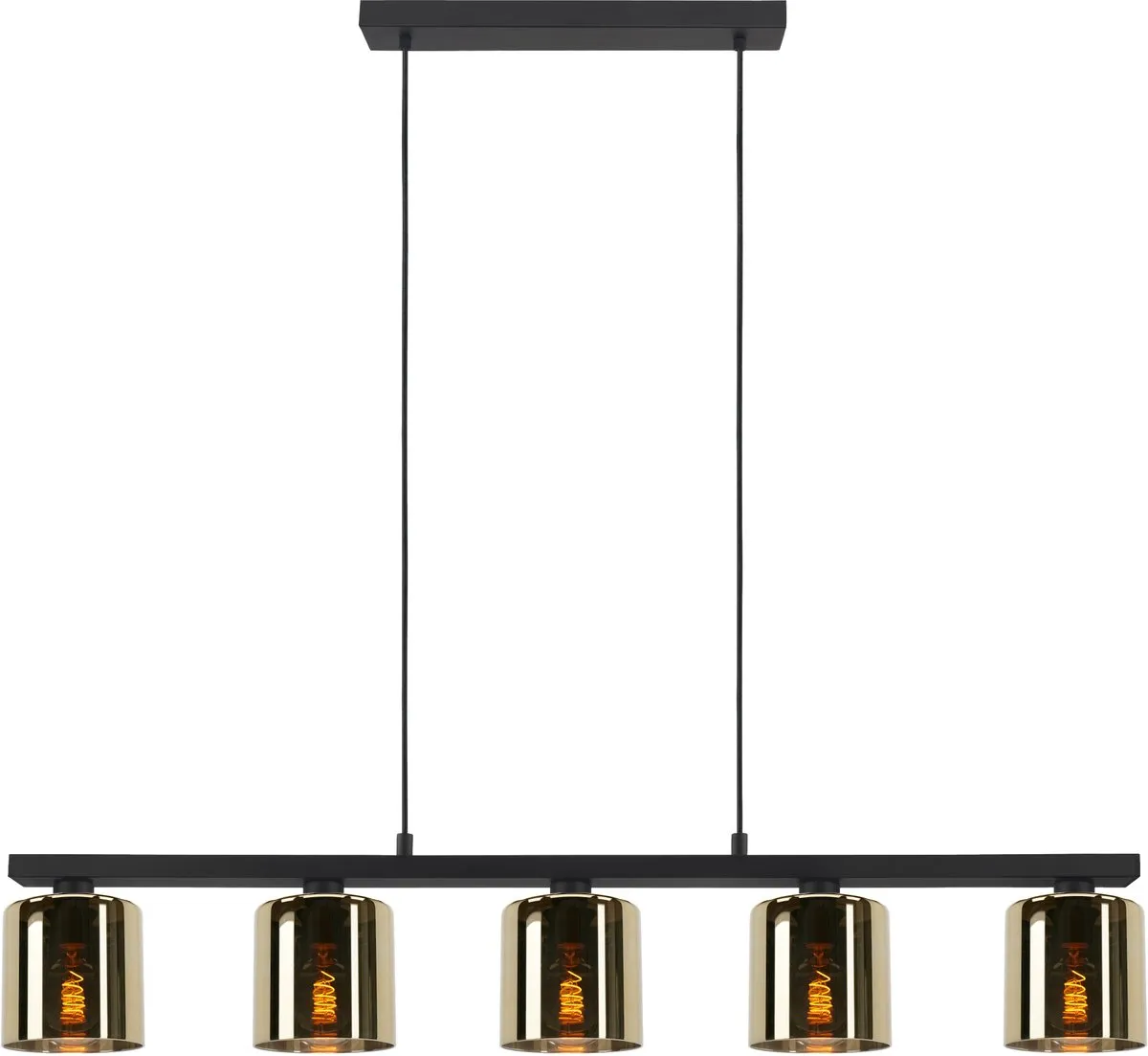 EGLO Cadley Hanglamp | Goudkleurig glas | E27 | Breedte 121 cm | Zwart