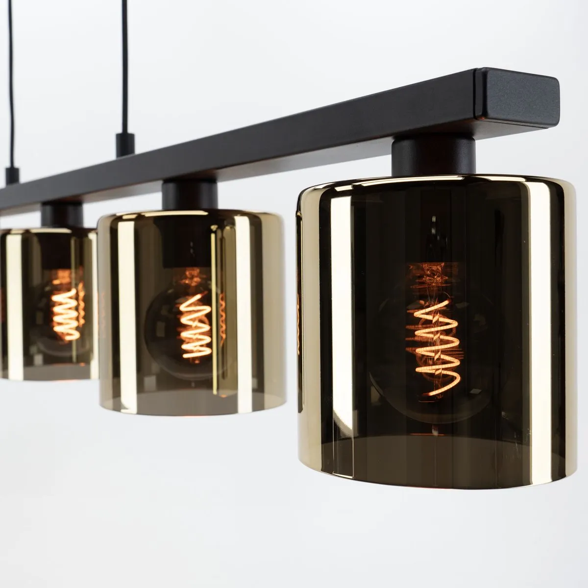 EGLO Cadley Hanglamp | Goudkleurig glas | E27 | Breedte 121 cm | Zwart