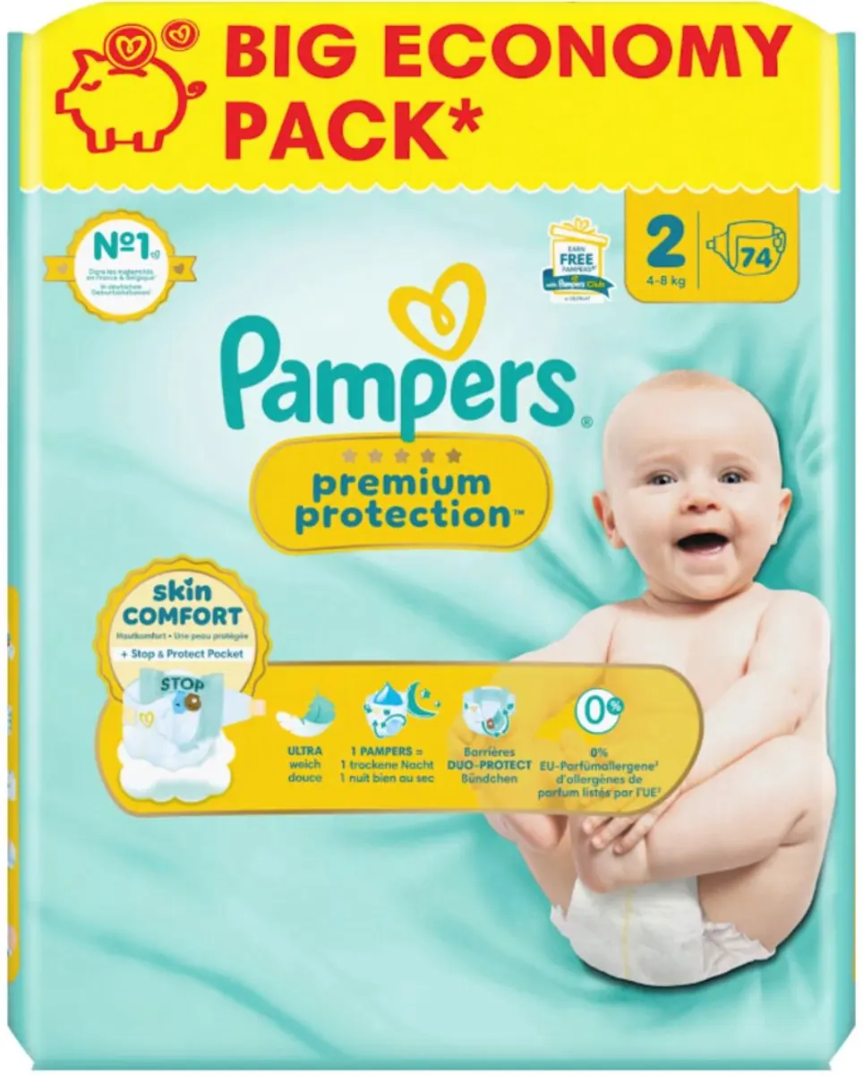 Pampers Premium Protection Luiers Maat 2 148 Stuks