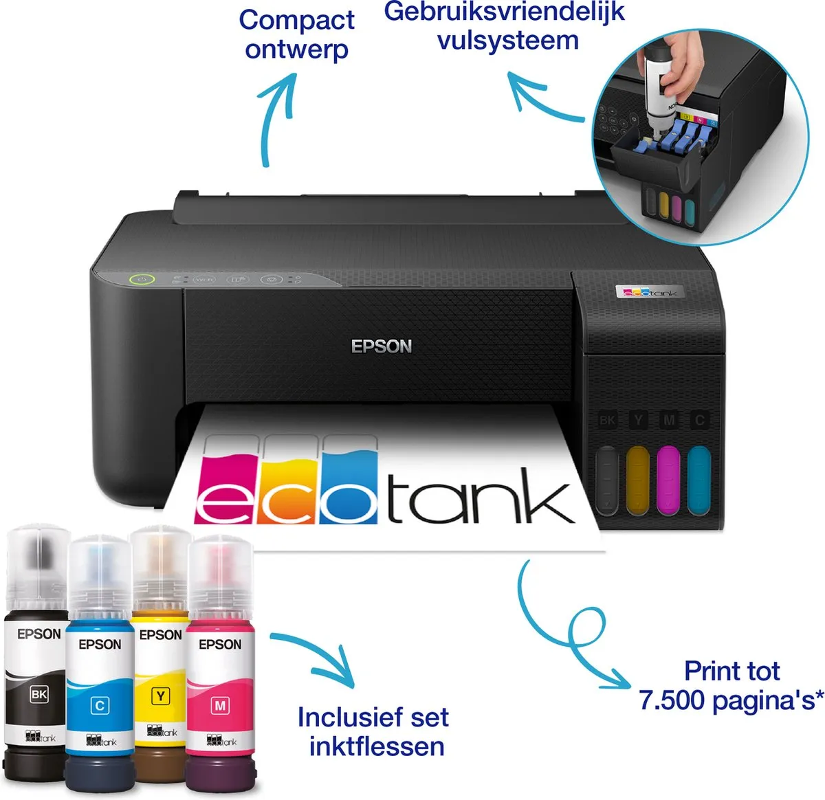 Epson EcoTank ET-1810 - Single Function Inkttank Printer - Inclusief tot 3 jaar inkt