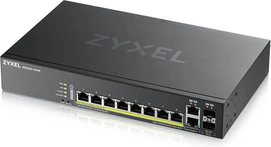 Zyxel GS2220-10HP-EU0101F Managed Switch - 10 PoE-poorten 180W - afbeelding 4 van 6
