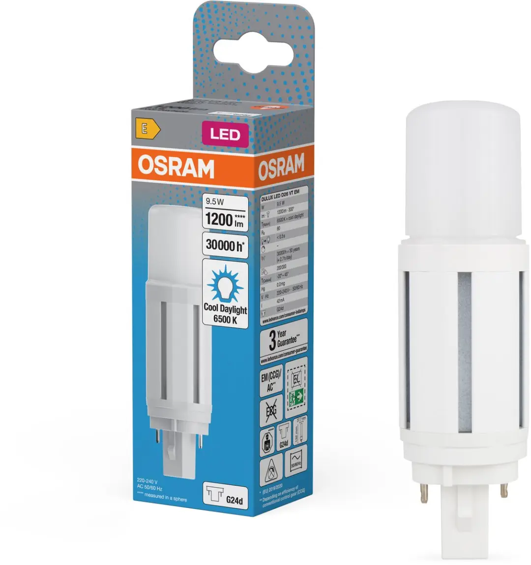 Osram LED-pinlamp DULUX G24d 9,5W Koelwit 6500K - Helder
