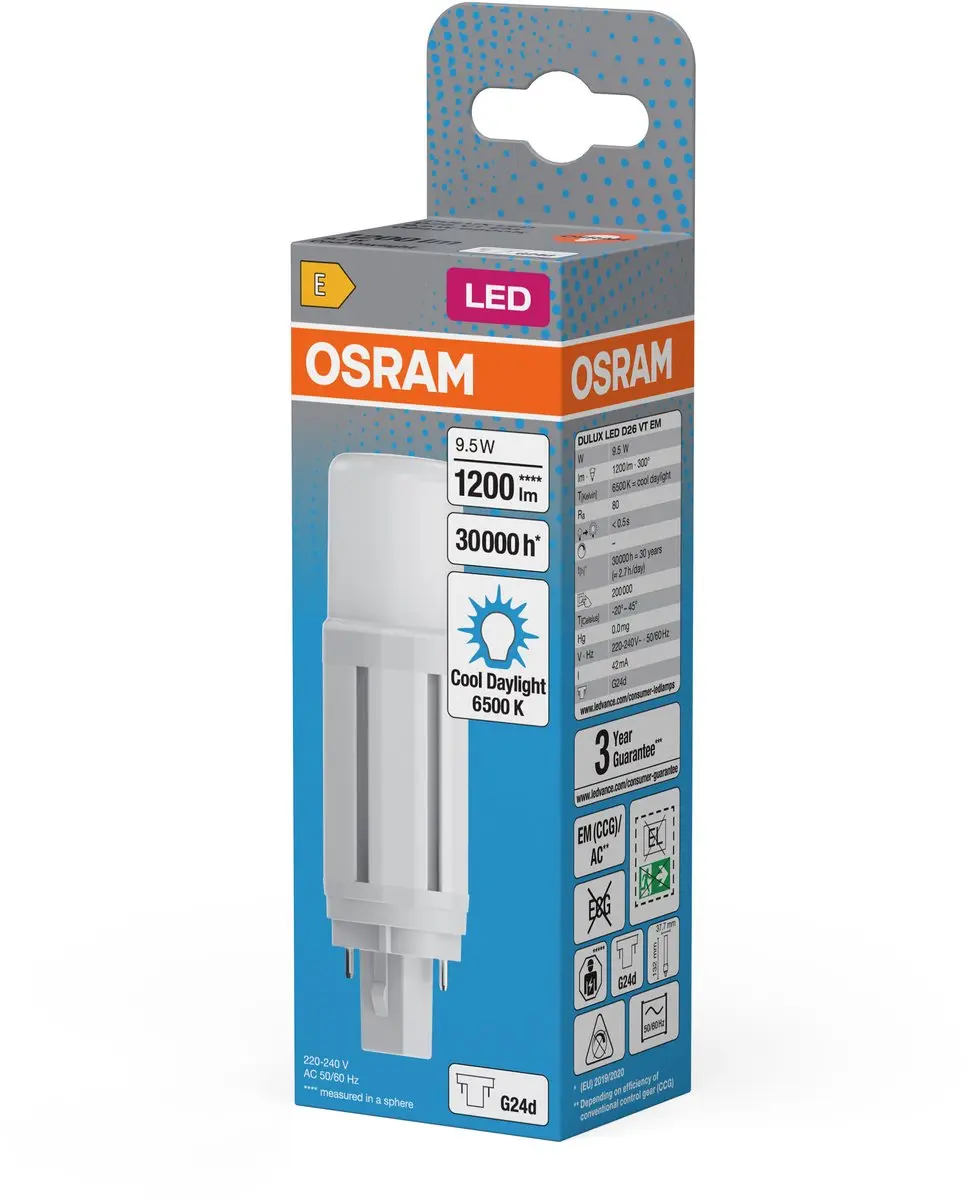 Osram LED-pinlamp DULUX G24d 9,5W Koelwit 6500K - Helder