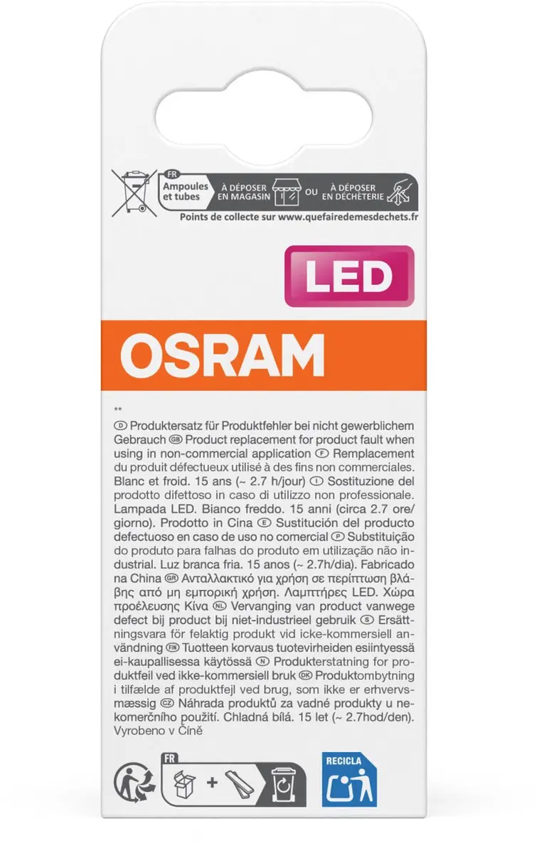 Osram LED Filament Star P40 Miniball 3,4W B22d - 4000K Mat - 470lm