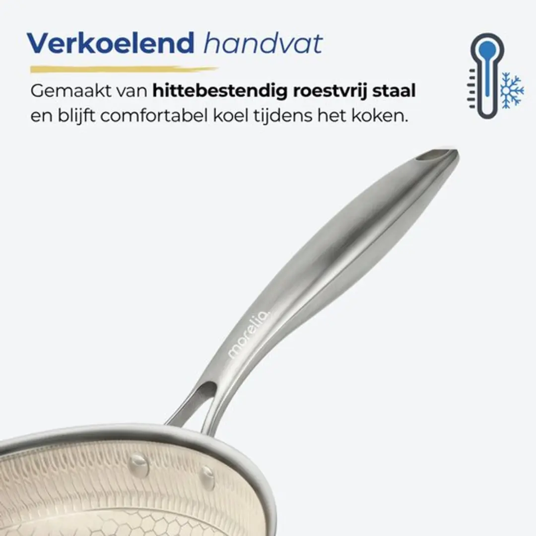 Morelia Hybrid Pannenset 20-24-28cm - 3-delig - Honingraat RVS