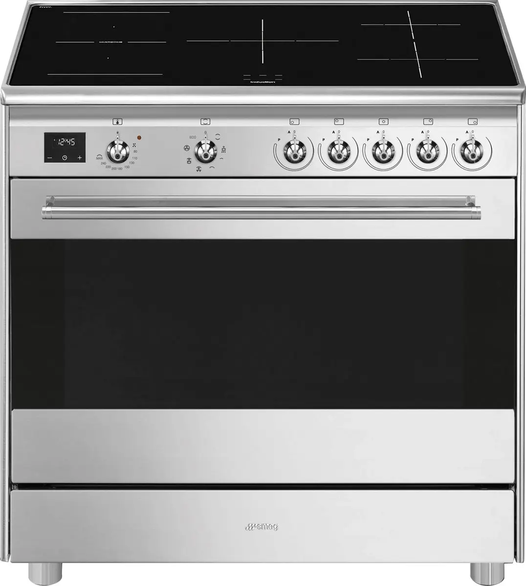 Smeg SCB95CIX Inductiefornuis 90cm