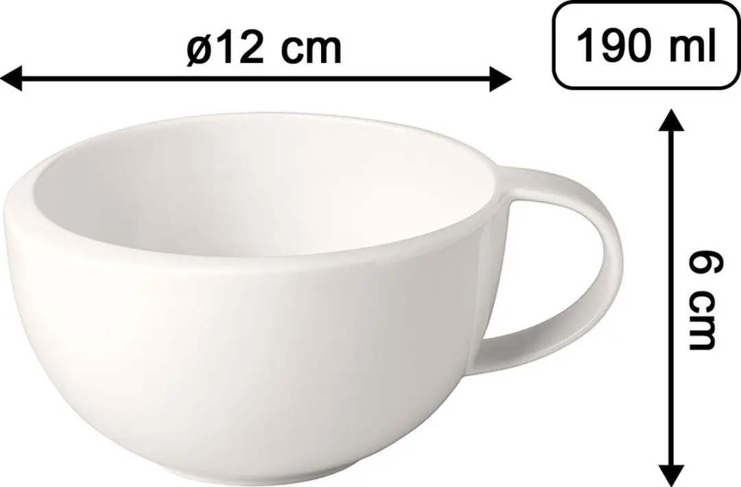 Villeroy & Boch NewMoon Koffietassen - 6 Stuks - 190ml - Wit/Gekleurd