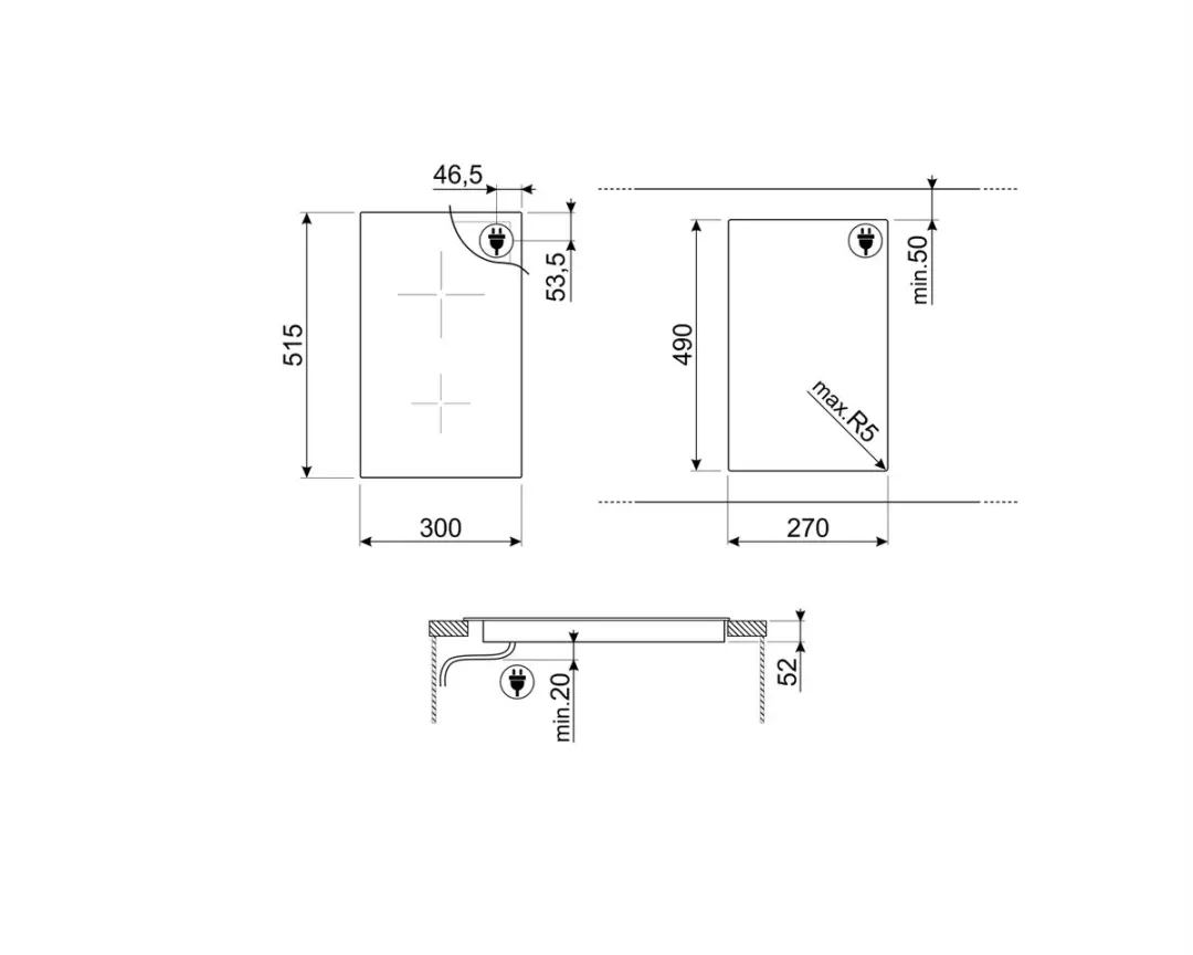 Smeg SI5322B Inductiekookplaat 2 Zones