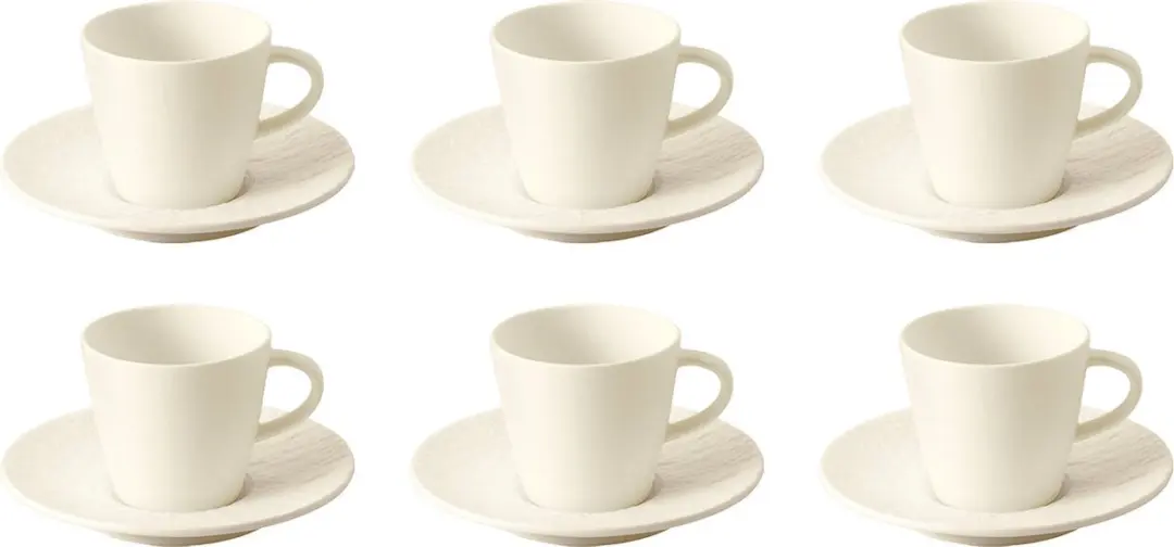 Villeroy & Boch Manufacture Rock Espresso Set 60ml - 6 Stuks - Zwart
