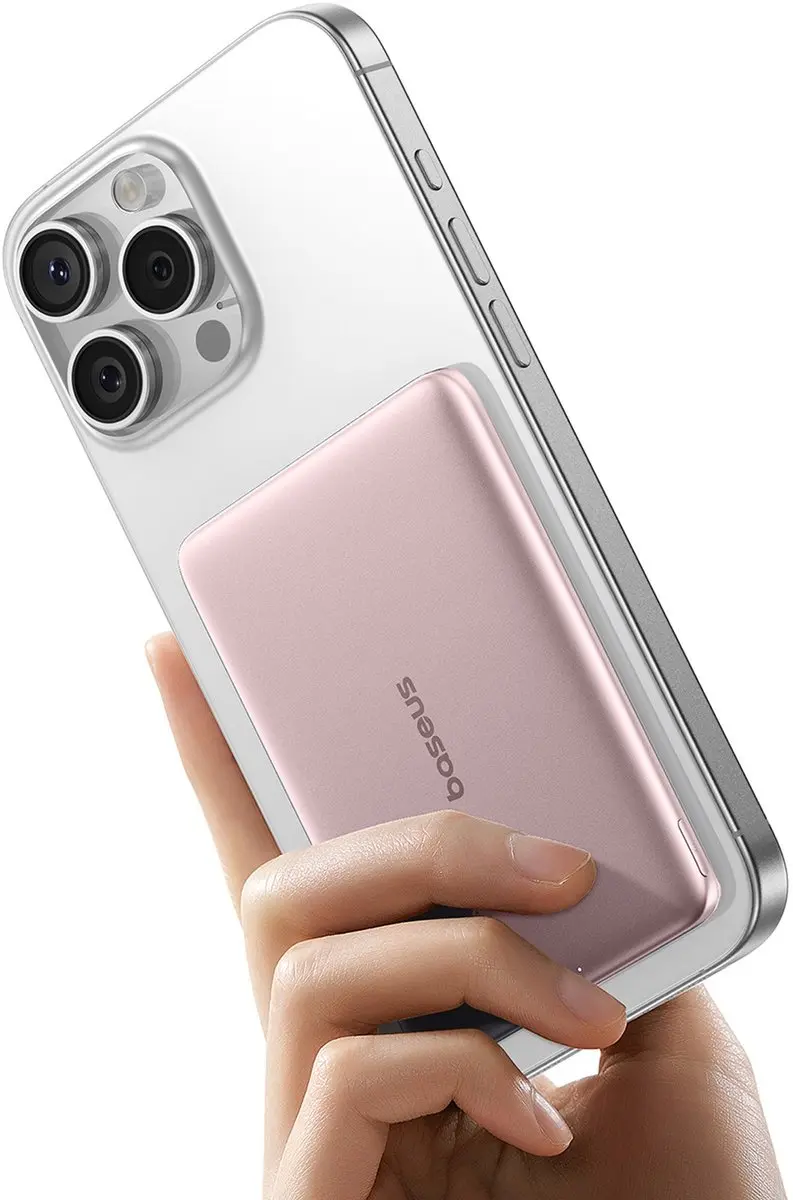 Baseus PicoGo AM41 Powerbank 5000mAh - USB-C MagSafe Roze