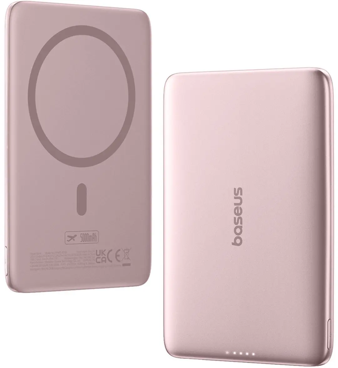 Baseus PicoGo AM41 Powerbank 5000mAh - USB-C MagSafe Roze