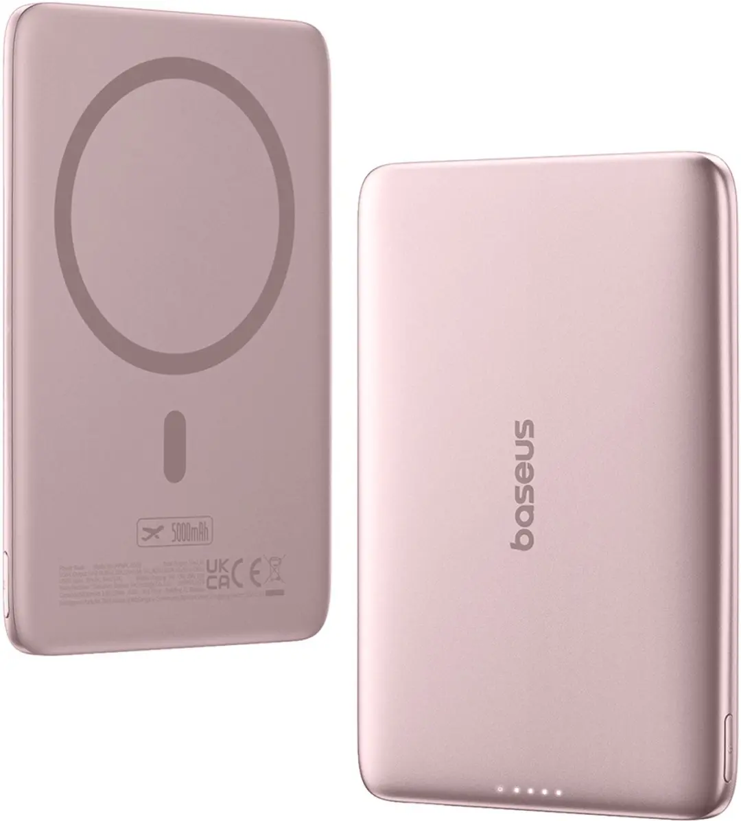 Baseus PicoGo AM41 Powerbank 5000mAh - USB-C MagSafe Roze - afbeelding 6 van 6