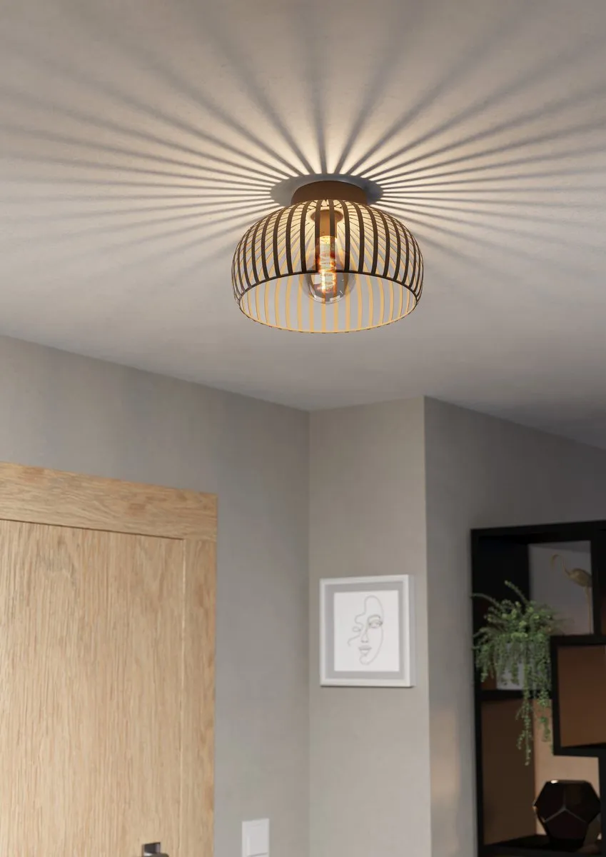 Eglo Mogano 3 Plafondlamp E27 - Ø28cm - Zand