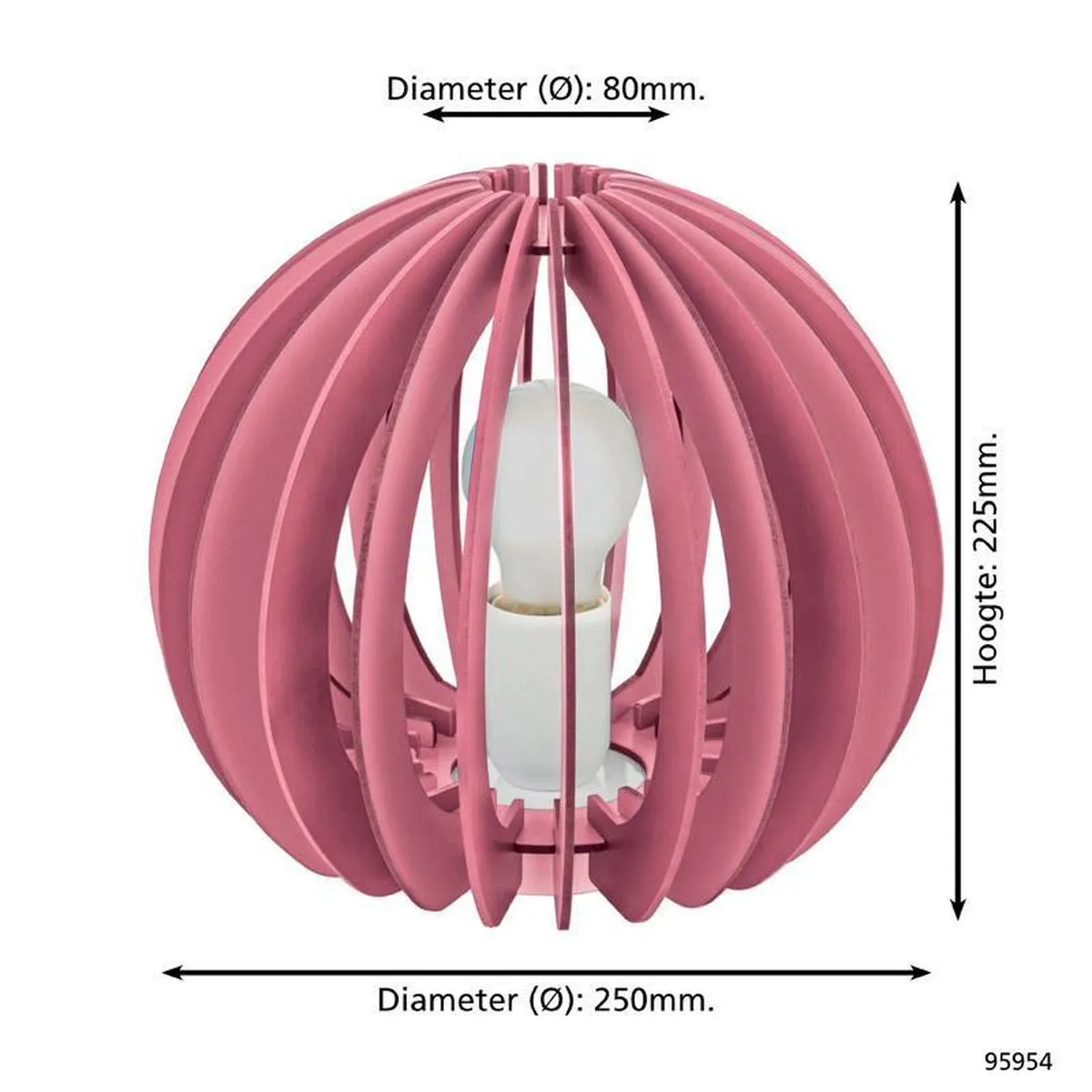 Eglo Fabella Tafellamp - Ø25cm - Roze