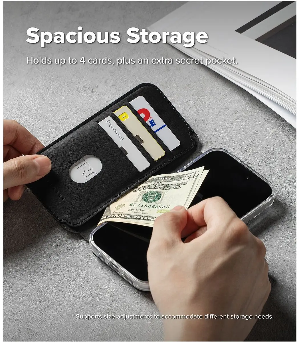Ringke Folio Grip Wallet iPhone 17 - Hoesje - Zwart