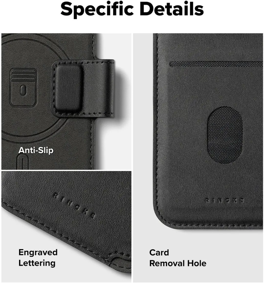 Ringke Folio Grip Wallet iPhone 17 - Hoesje - Zwart - afbeelding 6 van 6