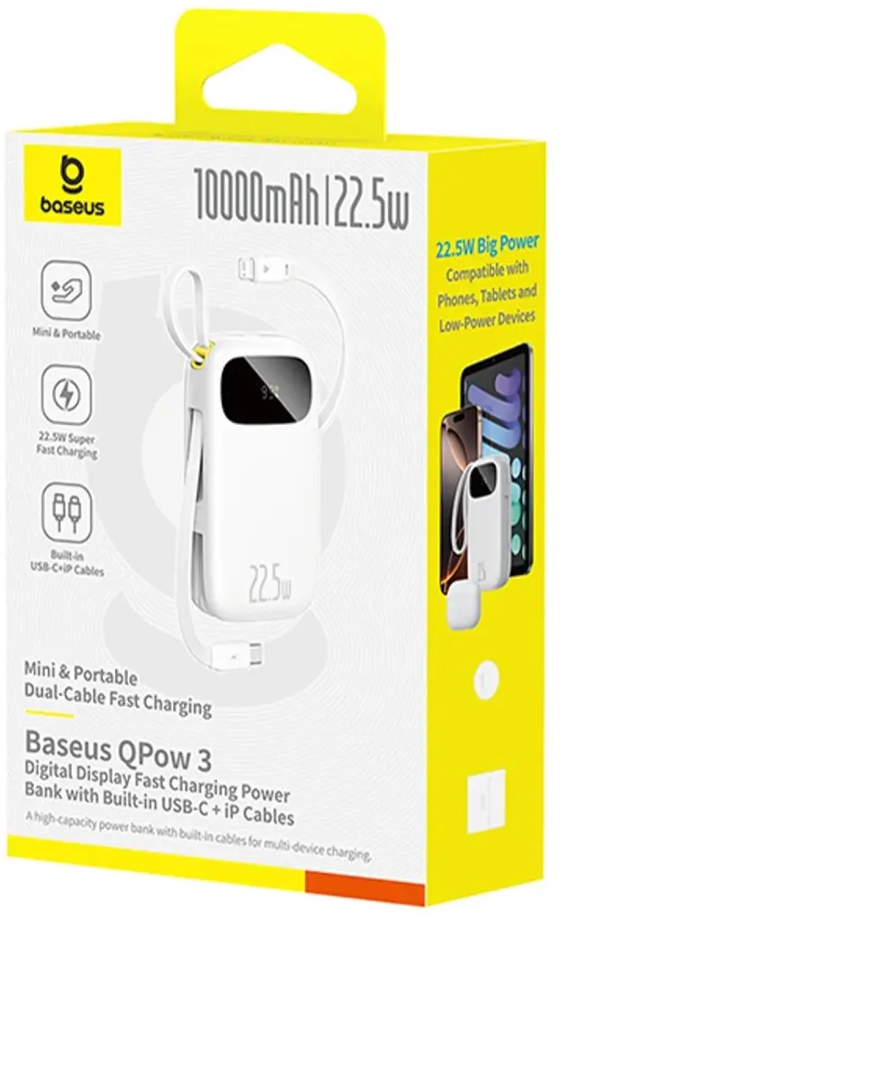 Baseus EnerFill FC31 Powerbank 10000mAh - Wit - afbeelding 6 van 6