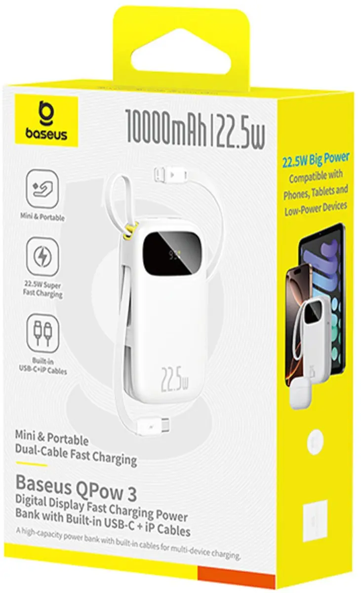 Baseus EnerFill FC31 Powerbank 10000mAh - Wit