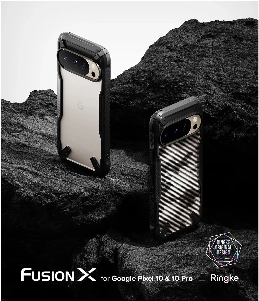 Ringke Fusion X Hoesje Google Pixel 10/10 Pro - Camo Zwart - afbeelding 6 van 6
