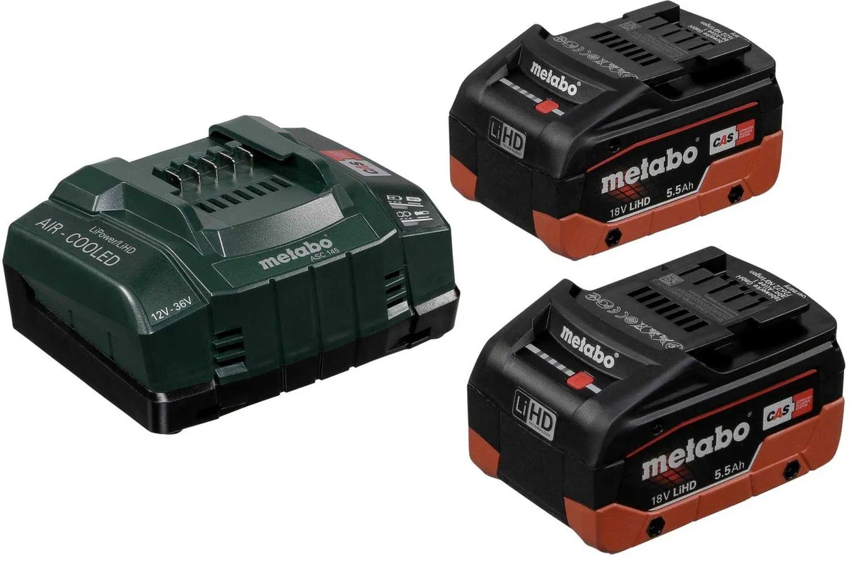 Metabo 685122000 18V LiHD Accu & Lader - 2x 5,5Ah