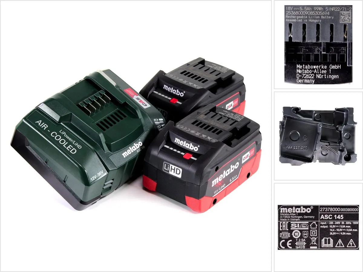 Metabo 685122000 18V LiHD Accu & Lader - 2x 5,5Ah