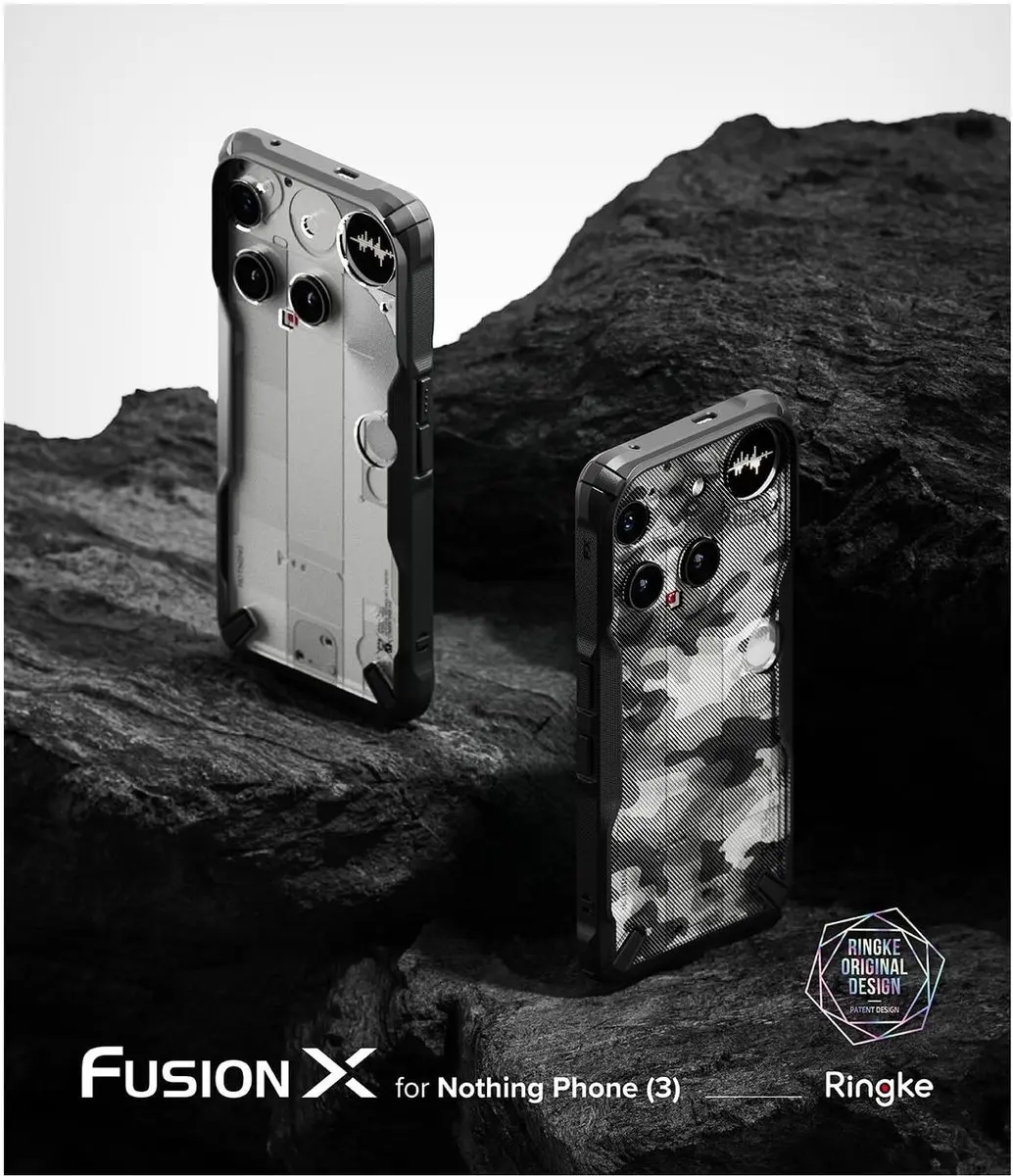 Ringke Fusion X Hoesje Nothing Phone (3) - Camo Zwart