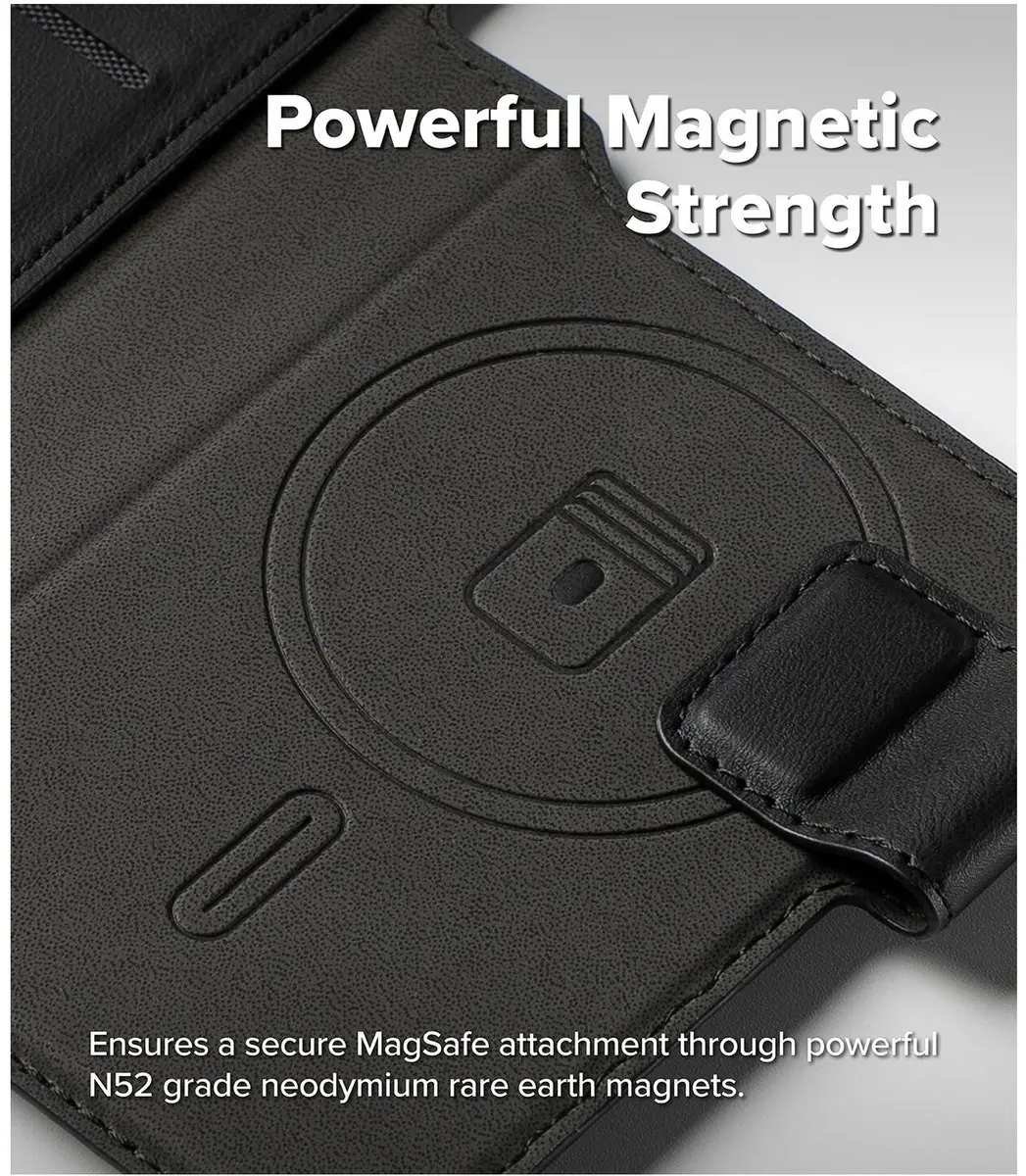 Ringke Folio Grip Wallet iPhone 17 Pro - Magnetisch - 3 Pasjes - Zwart
