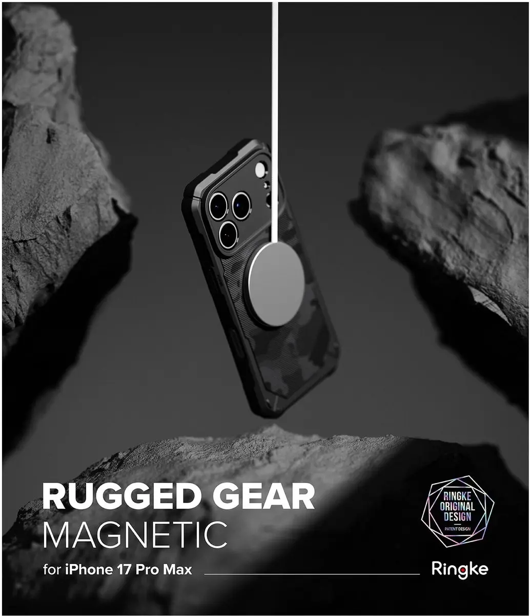 Ringke Rugged Gear Magnetic Hoesje iPhone 17 Pro Max - Camo Zwart