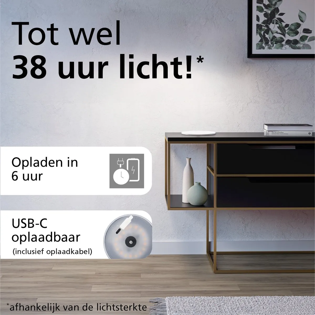 Eglo Mannera Tafellamp - Oplaadbaar - Zwart/Wit