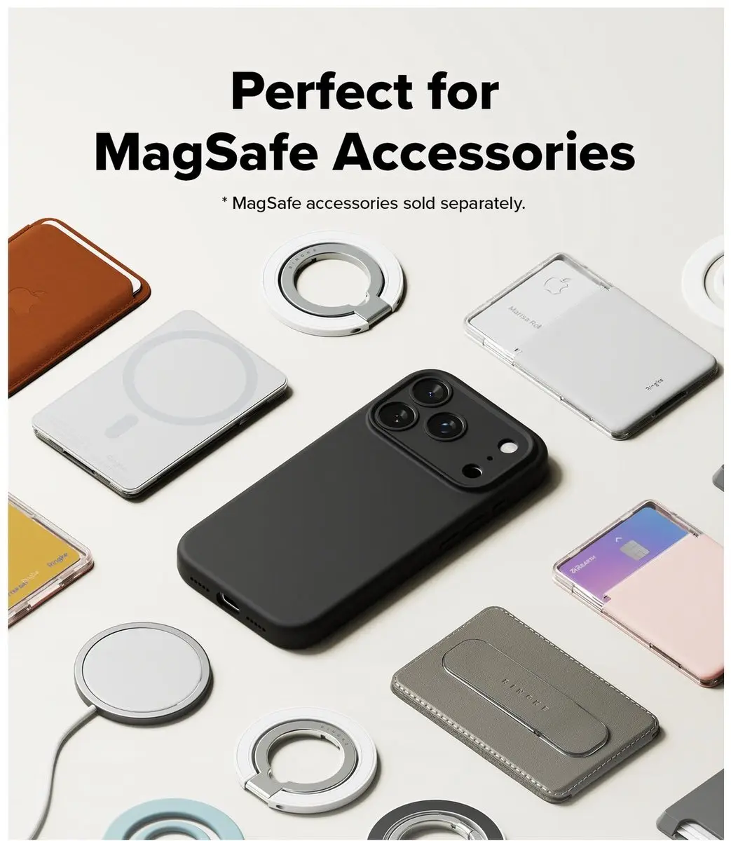 Ringke Silicone MagSafe Hoesje iPhone 17 Pro Max - Zwart