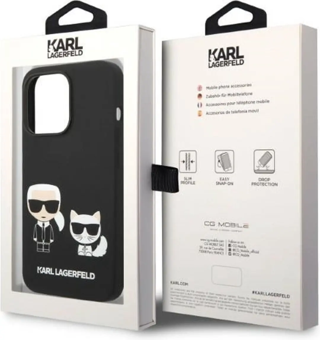 Karl Lagerfeld KLHMP14XSSKCK iPhone 14 Pro Max Hoesje - Zwart - Magsafe