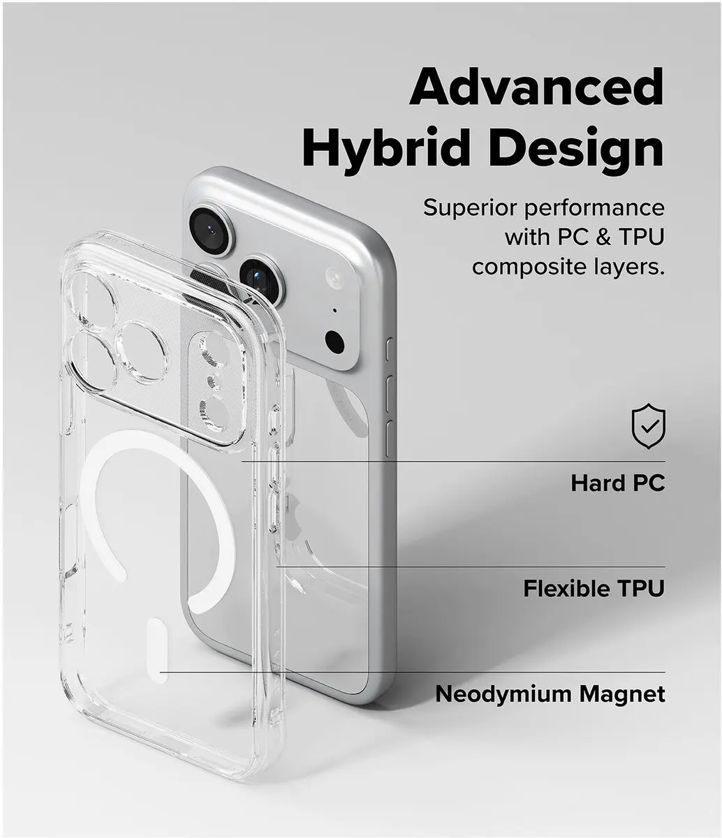 Ringke Fusion Magnetic Hoesje iPhone 17 Pro - Transparant - afbeelding 6 van 6