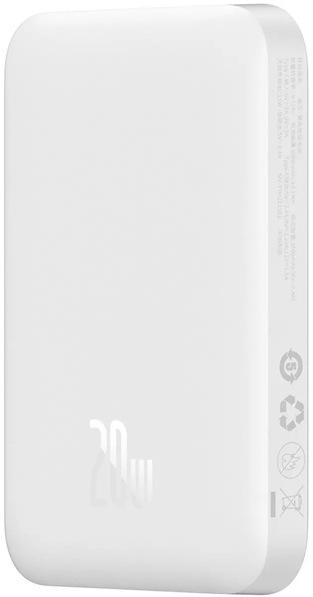 Baseus Airpow Magnetische Powerbank 6000mAh - 20W Wit