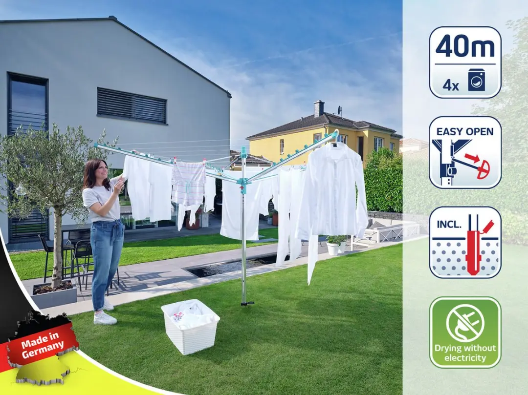Leifheit Linomatic 400 Easy Droogmolen 40m - Blauw