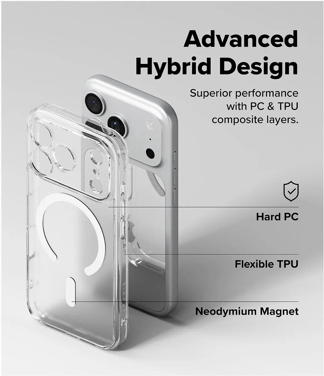 Ringke Fusion Magnetic Hoesje iPhone 17 Pro - Matte Transparant - afbeelding 6 van 6