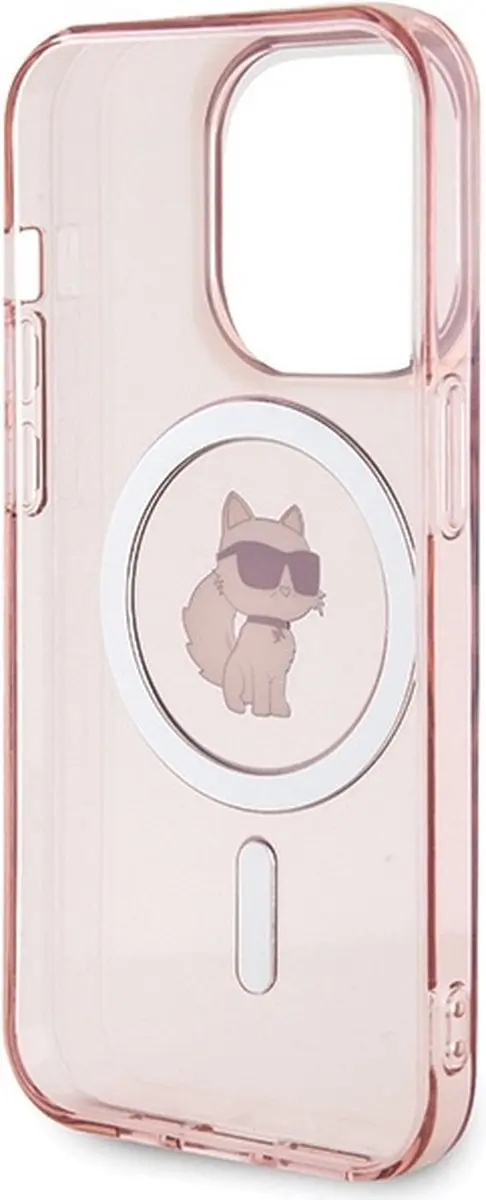 Karl Lagerfeld IML Choupette MagSafe Hoesje iPhone 15 Pro Max - Roze