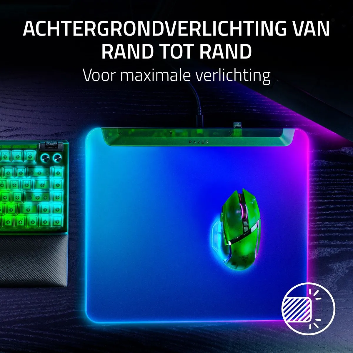 Razer Firefly V2 Pro Gaming Muismat 36x27.5cm - Phantom Green