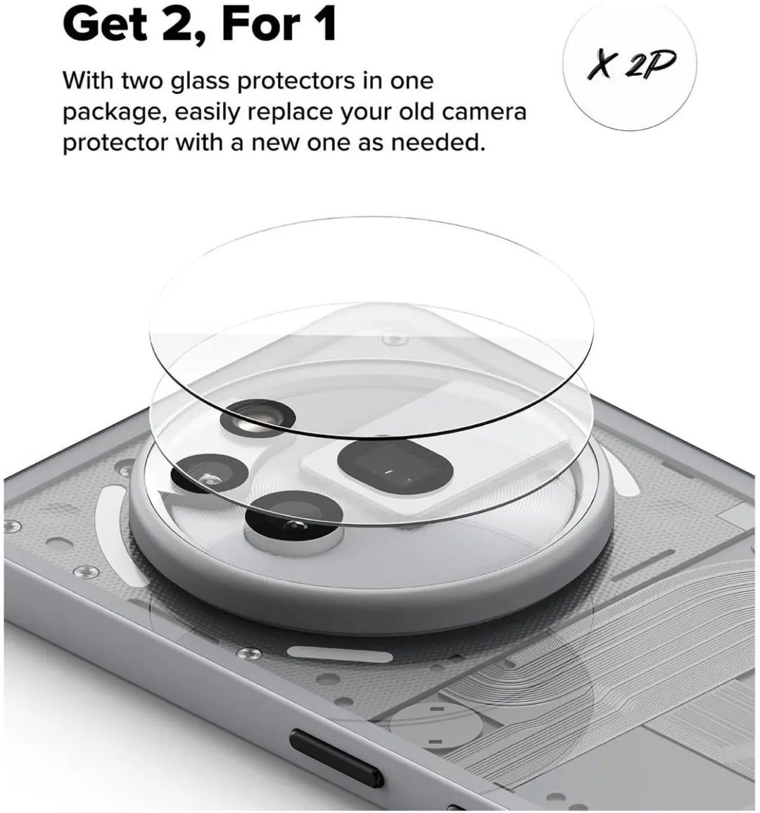 Ringke Tempered Glass Beschermer Nothing Phone (3a) Pro - 2 Stuks