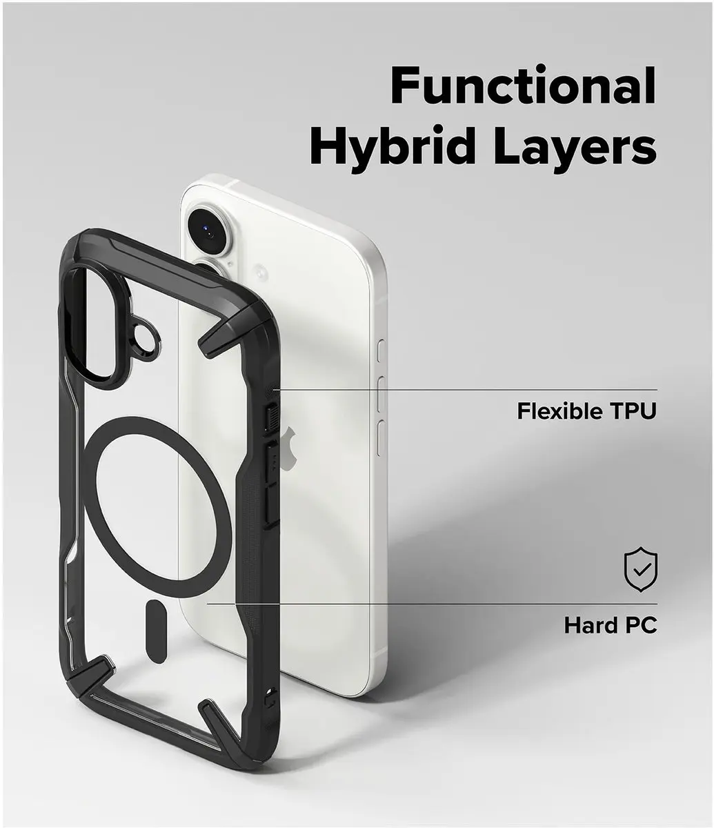 Ringke Fusion X Magnetic Hoesje iPhone 17 - Zwart - afbeelding 6 van 6