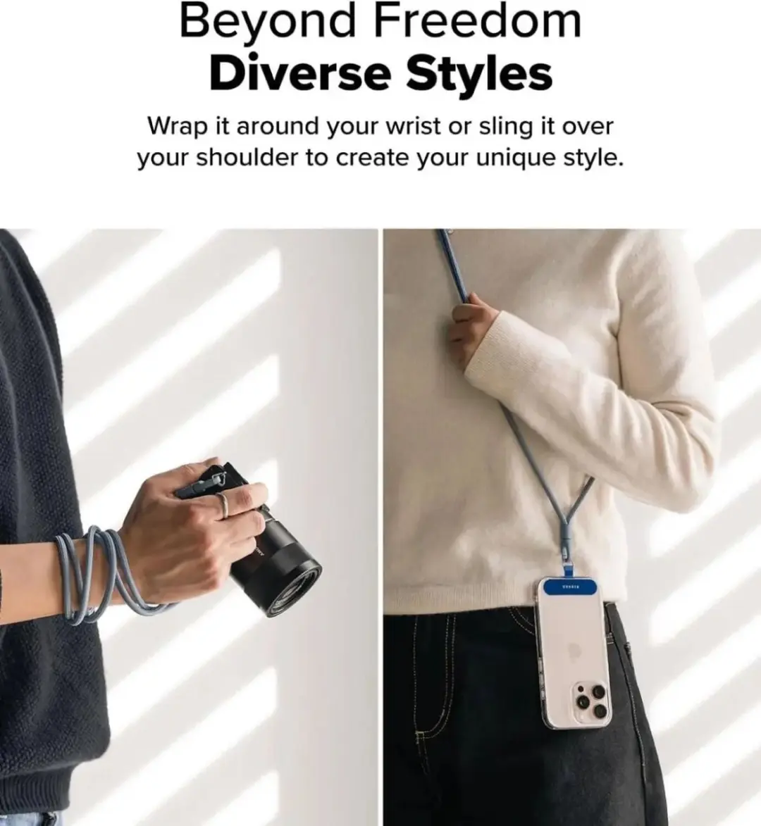 Ringke Holder Link & Flow Shoulder Strap Y-Type - Blauw - afbeelding 2 van 6