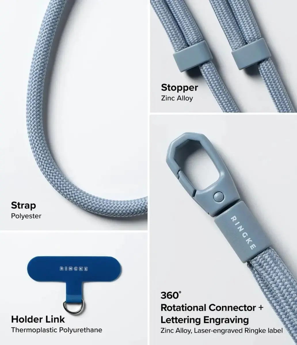 Ringke Holder Link & Flow Shoulder Strap Y-Type - Blauw - afbeelding 3 van 6