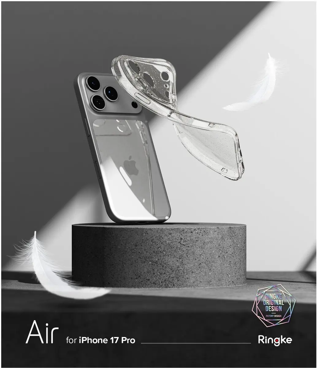 Ringke Air Hoesje iPhone 17 Pro - Glitter Transparant