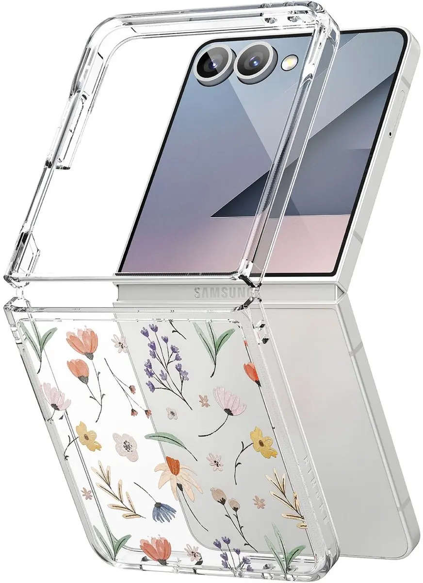 Ringke Fusion Design Hoesje Samsung Galaxy Z Flip 7 - Antikrascoating - Bloemenprint - afbeelding 6 van 6