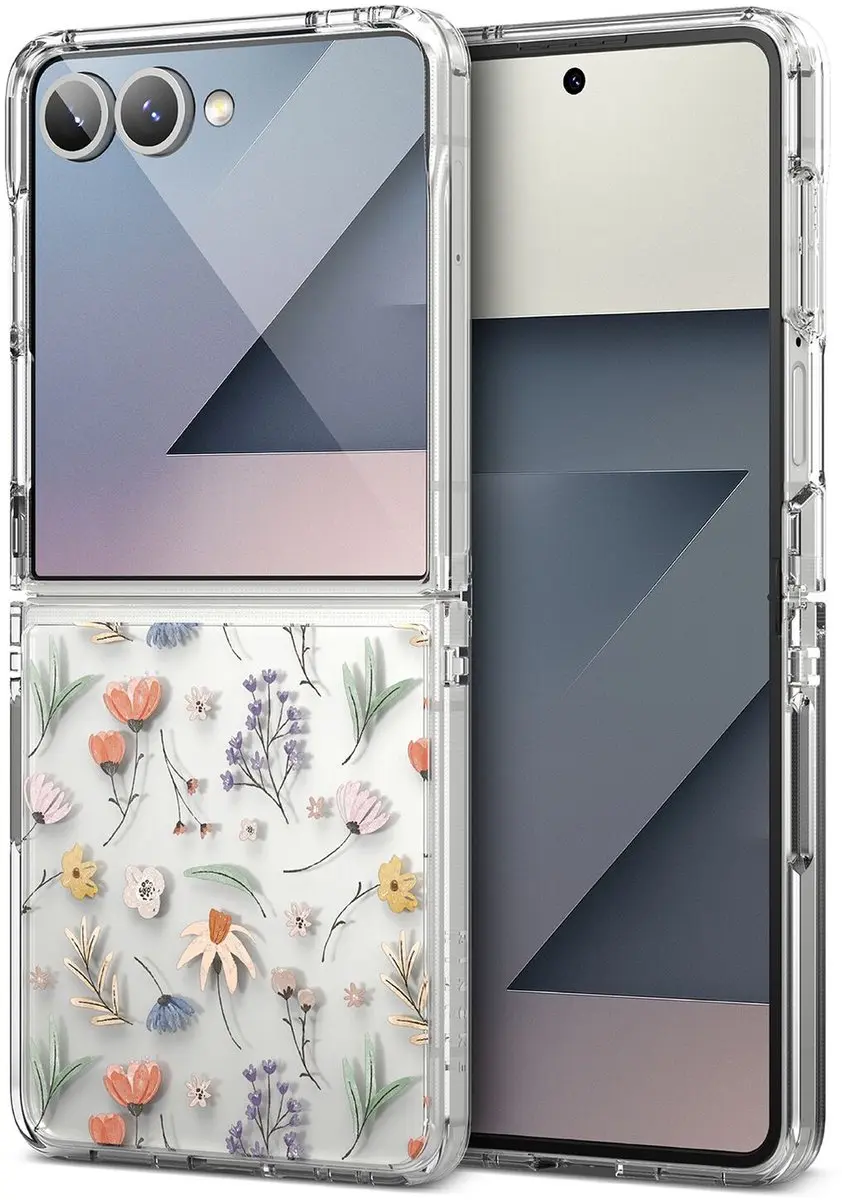 Ringke Fusion Design Hoesje Samsung Galaxy Z Flip 7 - Antikrascoating - Bloemenprint