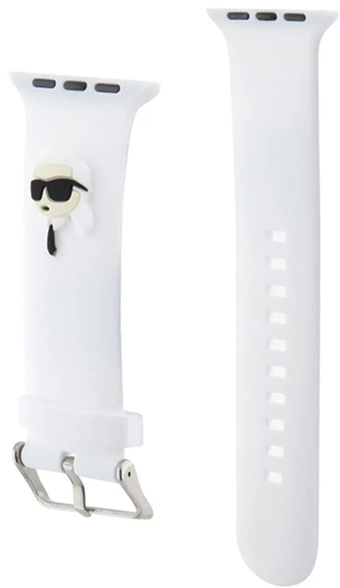 Karl Lagerfeld 3D Rubberen Hoofdband Apple Watch 42/44/45/49mm - Wit