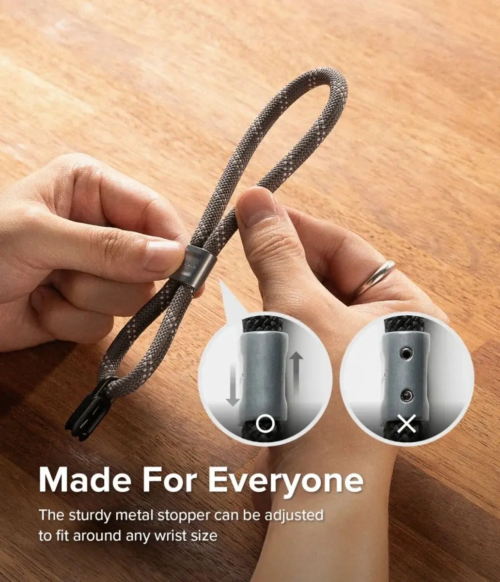 Ringke Rope Hand Strap Universeel Telefoonkoord - Grijs - afbeelding 6 van 6