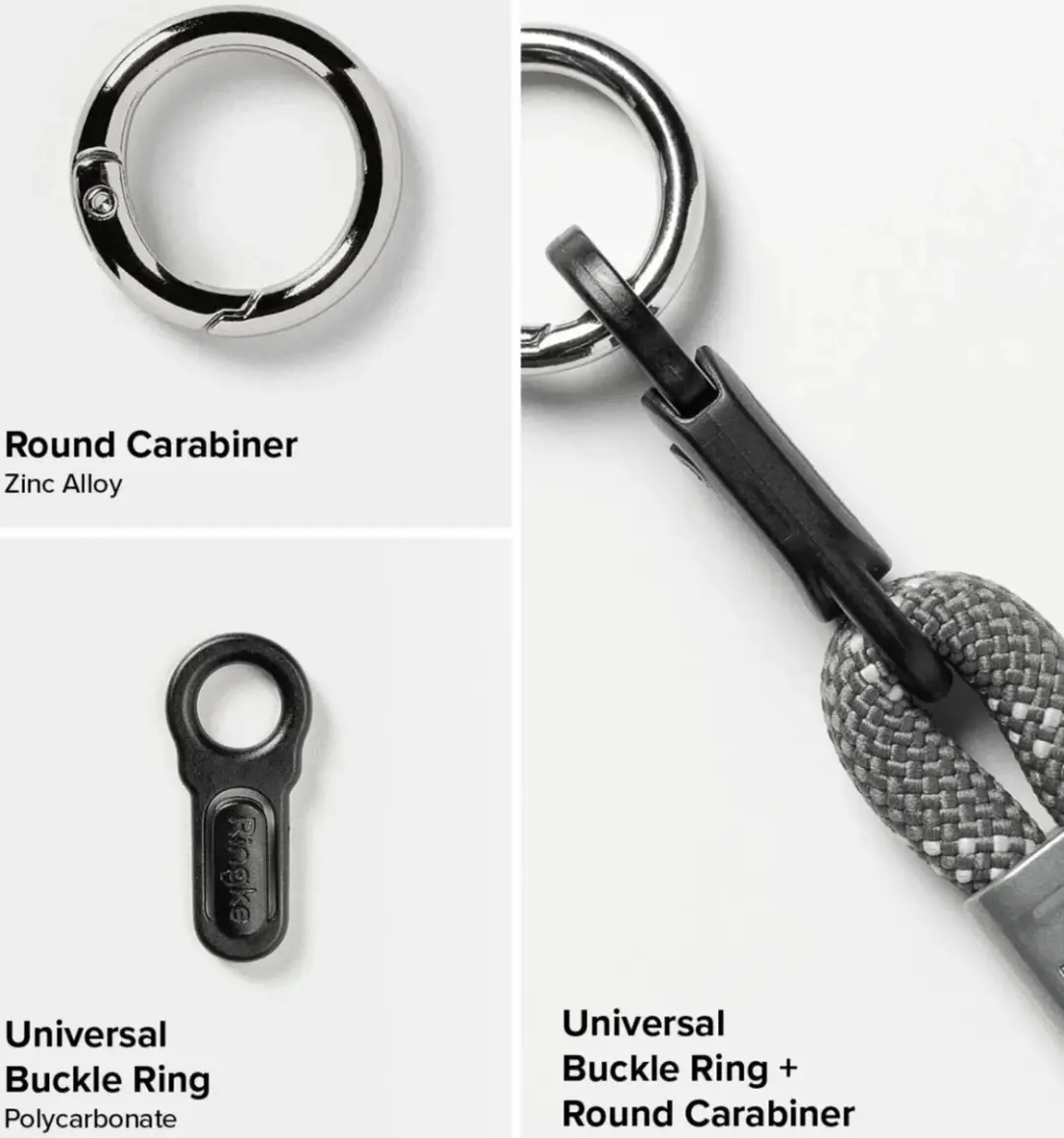 Ringke Rope Hand Strap Universeel Telefoonkoord - Grijs