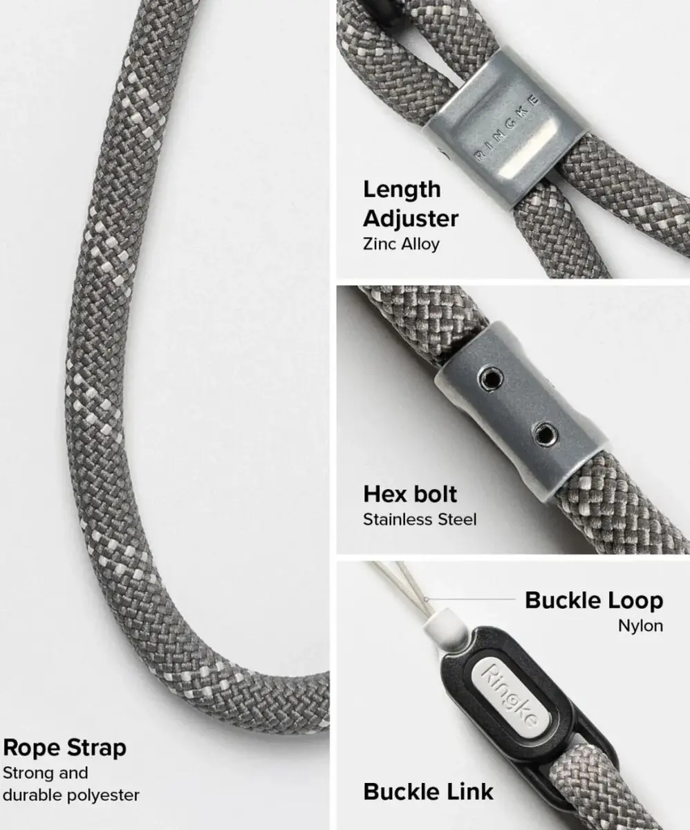 Ringke Rope Hand Strap Universeel Telefoonkoord - Grijs