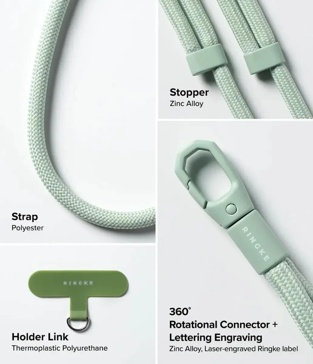 Ringke Holder Link & Flow Shoulder Strap Y-Type - Mint - afbeelding 2 van 6