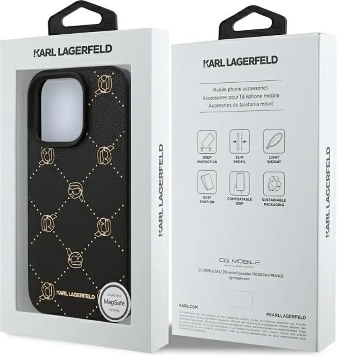 Karl Lagerfeld Backcase Hoesje iPhone 16 Pro - Zwart